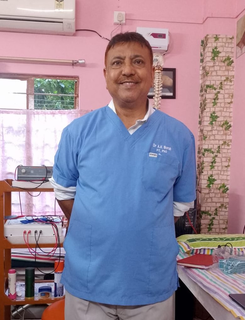 Dr A. K. Borah in the treatment room